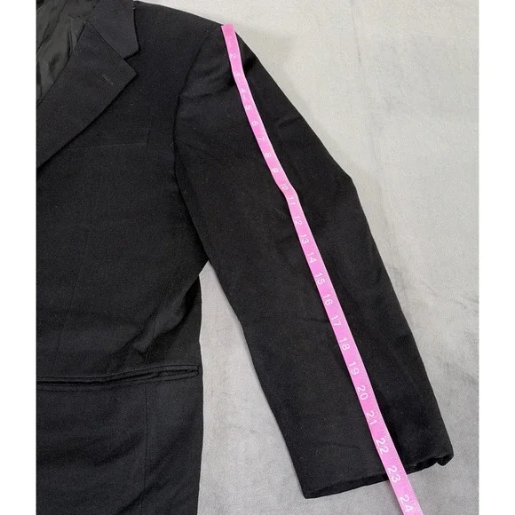 Hickey Freeman Black 100% Pure Cashmere Sport Coat Jacket Made in USA Blazer 43R
